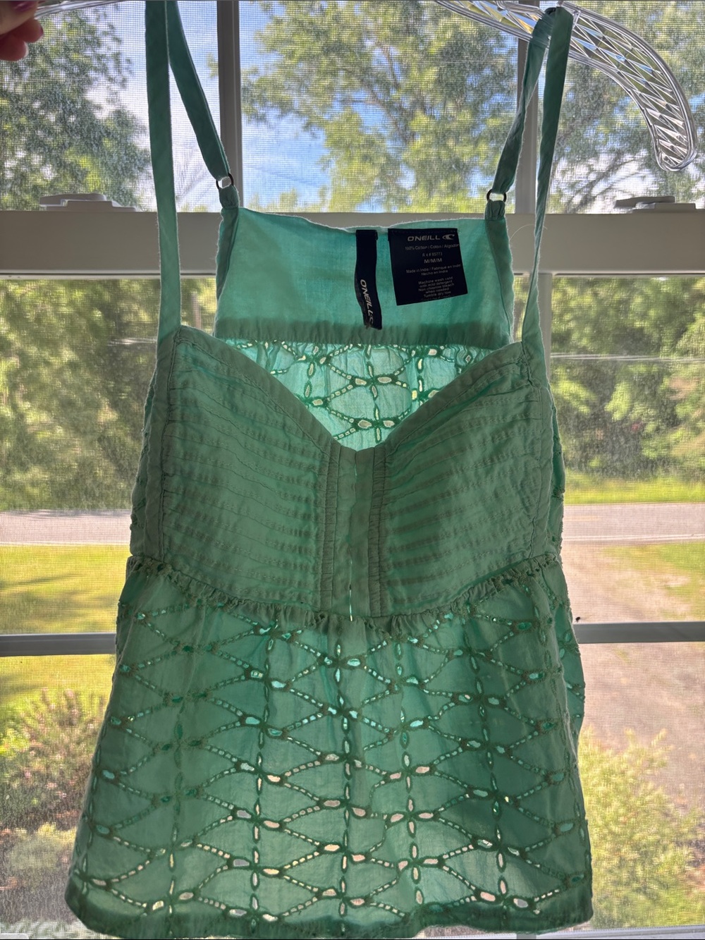 O'Neill Seafoam Green Eyelet Lace Cami Tank